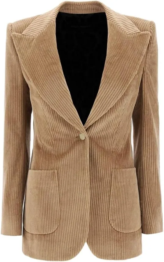 Womens Corduroy Blazer Casual Business Suit Jacket Work Outerwear Blazer Warm Women Blazer