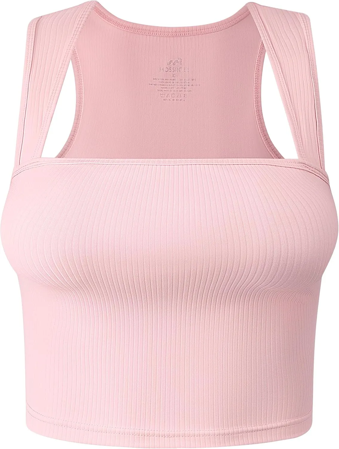 Women's Crop Tank Top Ribbed Sleeveless Shirts Wide Strap Square Neck Casual Basic Tanks 2025 Summer for Workout
