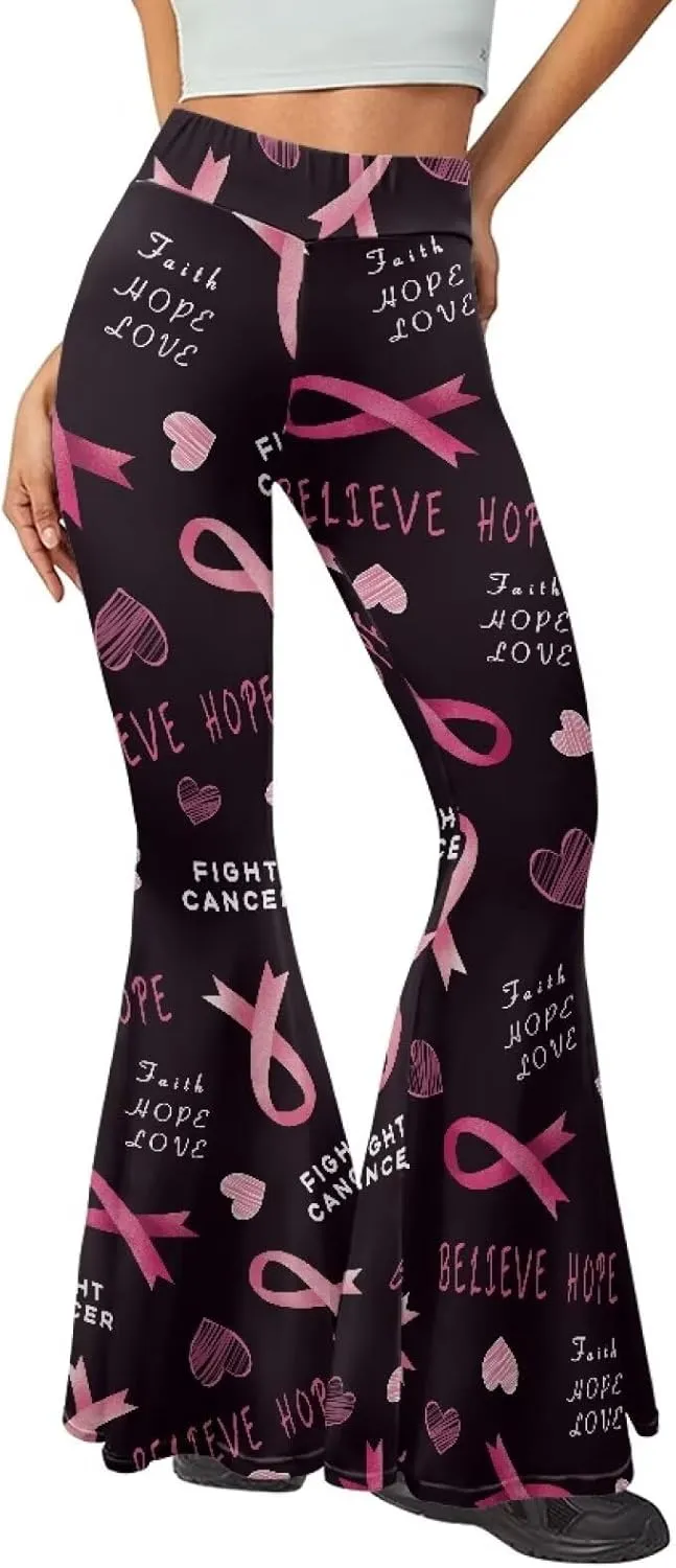 Women's Flared Yoga Pants High Waist Tummy Control Soft Flare Leggings Casual Wide Leg Pants Stretch Bell Bottom