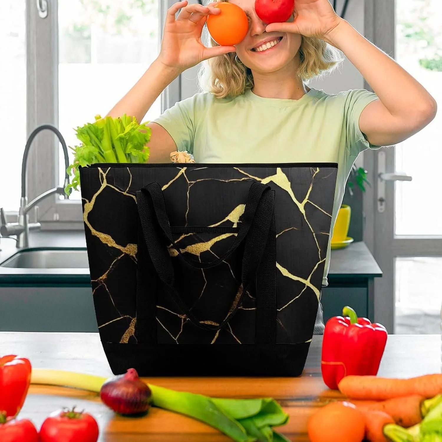 Women's Large-Capacity Thermal Tote Bag Stylish Work & Commute Handbag