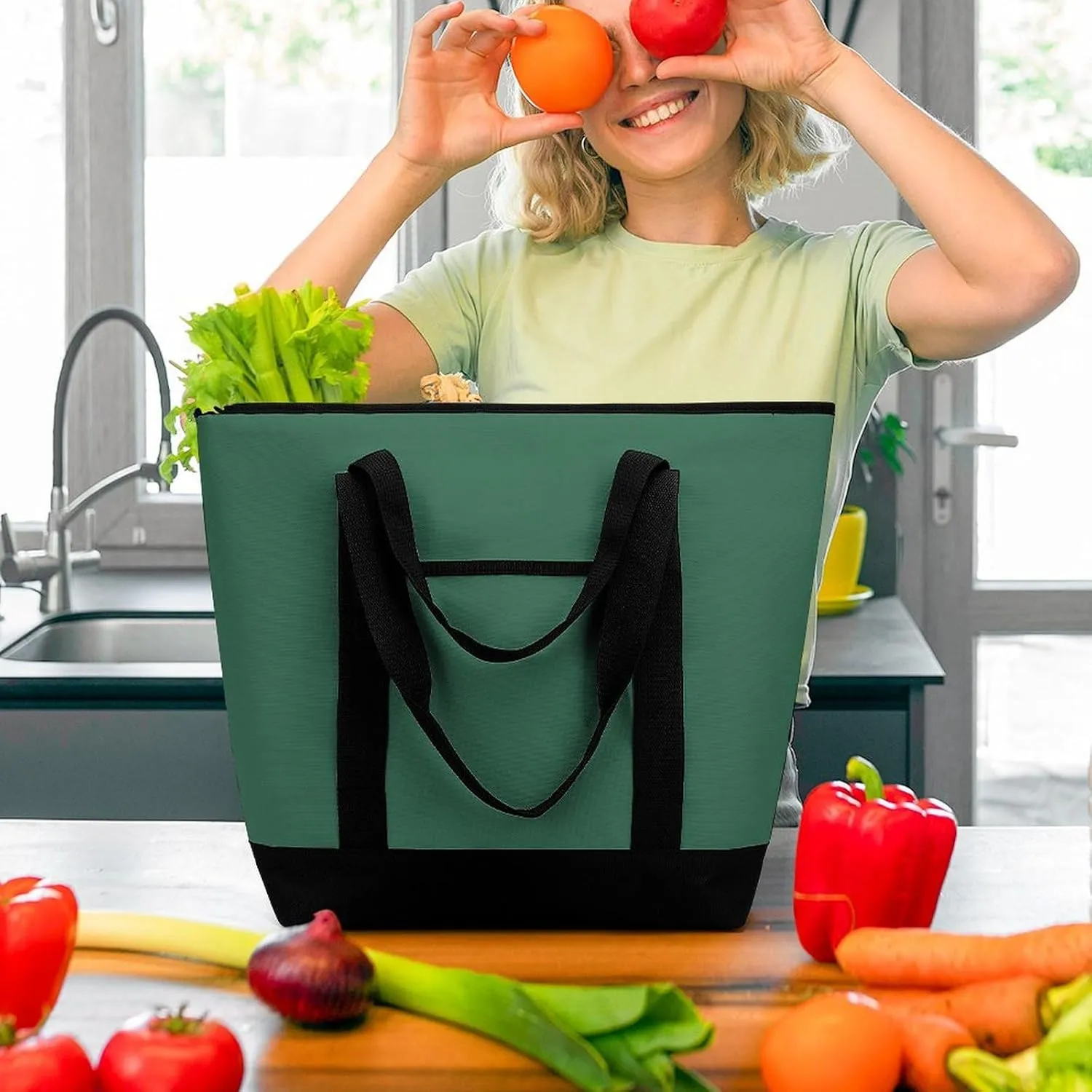 Women's Large-Capacity Thermal Tote Bag Stylish Work & Commute Handbag
