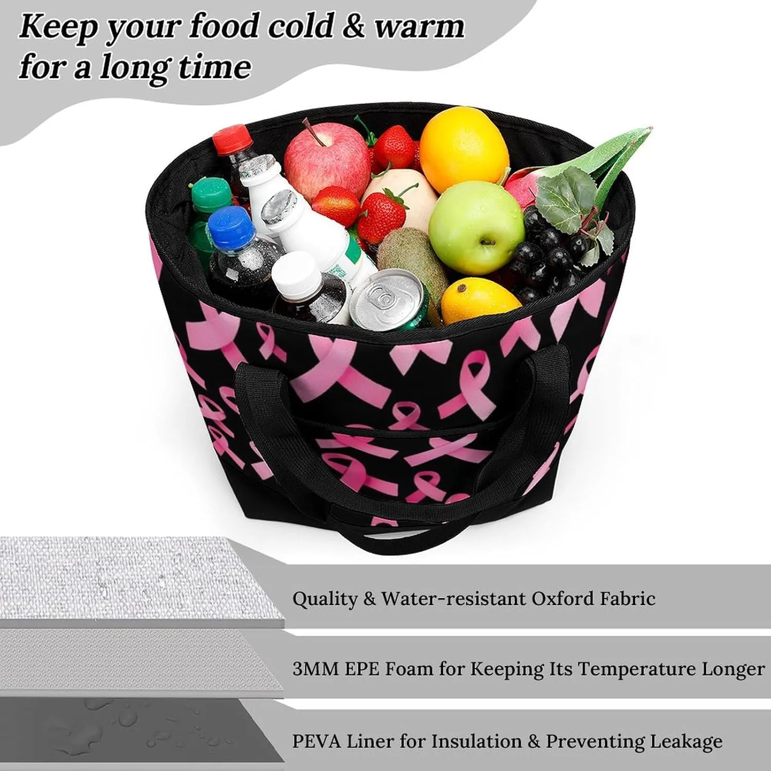 Women's Large-Capacity Thermal Tote Bag Stylish Work & Commute Handbag