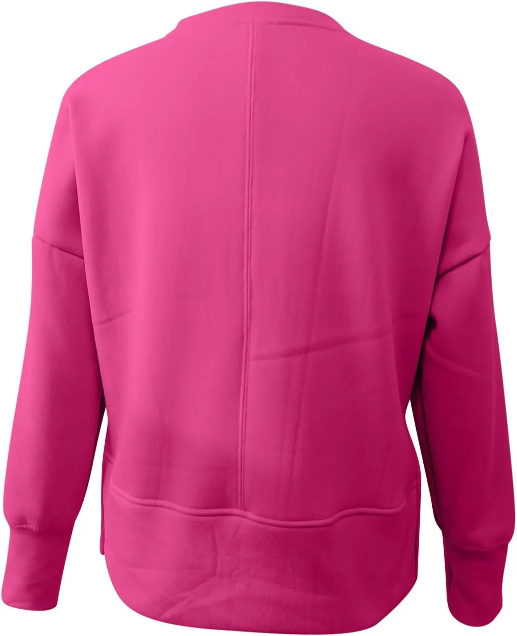 Women's Oversized Sweatshirt Fleece Hoodies Casual Crew Neck Loose Fit Side Slit Pullover Tops with Pockets