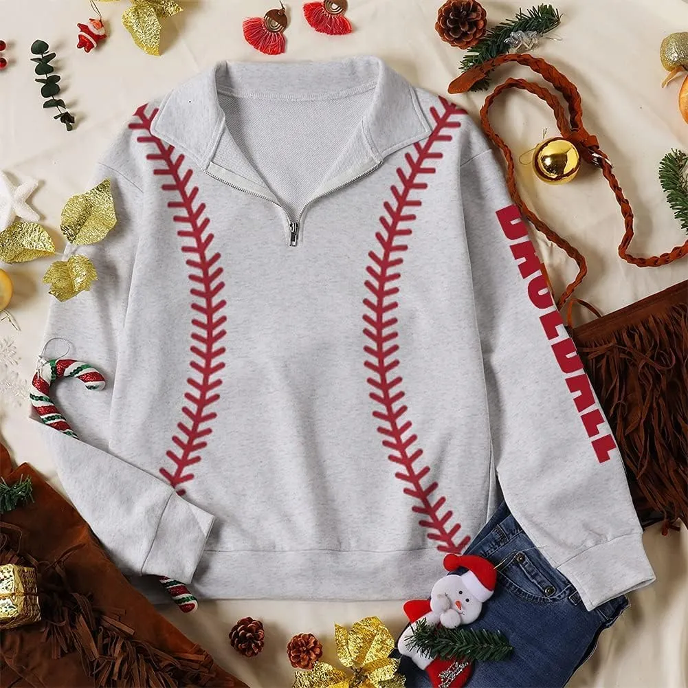 Womens Quarter Zip Shirt, Loose Casual Sweatshirt, 1/4 Zip Pullover Long Sleeve Tops for Women