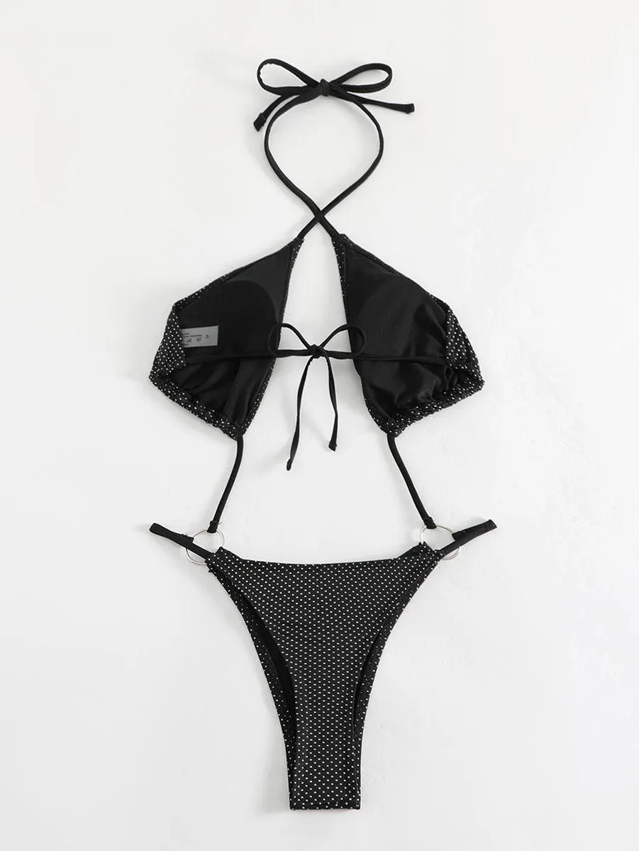 Women's Sexy Black One-Piece Swimsuit | Bikini Swimwear for Beach