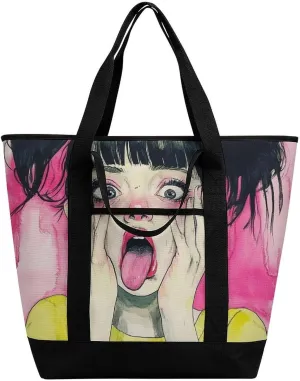 Women's Spacious Thermal Shoulder Bag Stylish Insulated Shopping Tote
