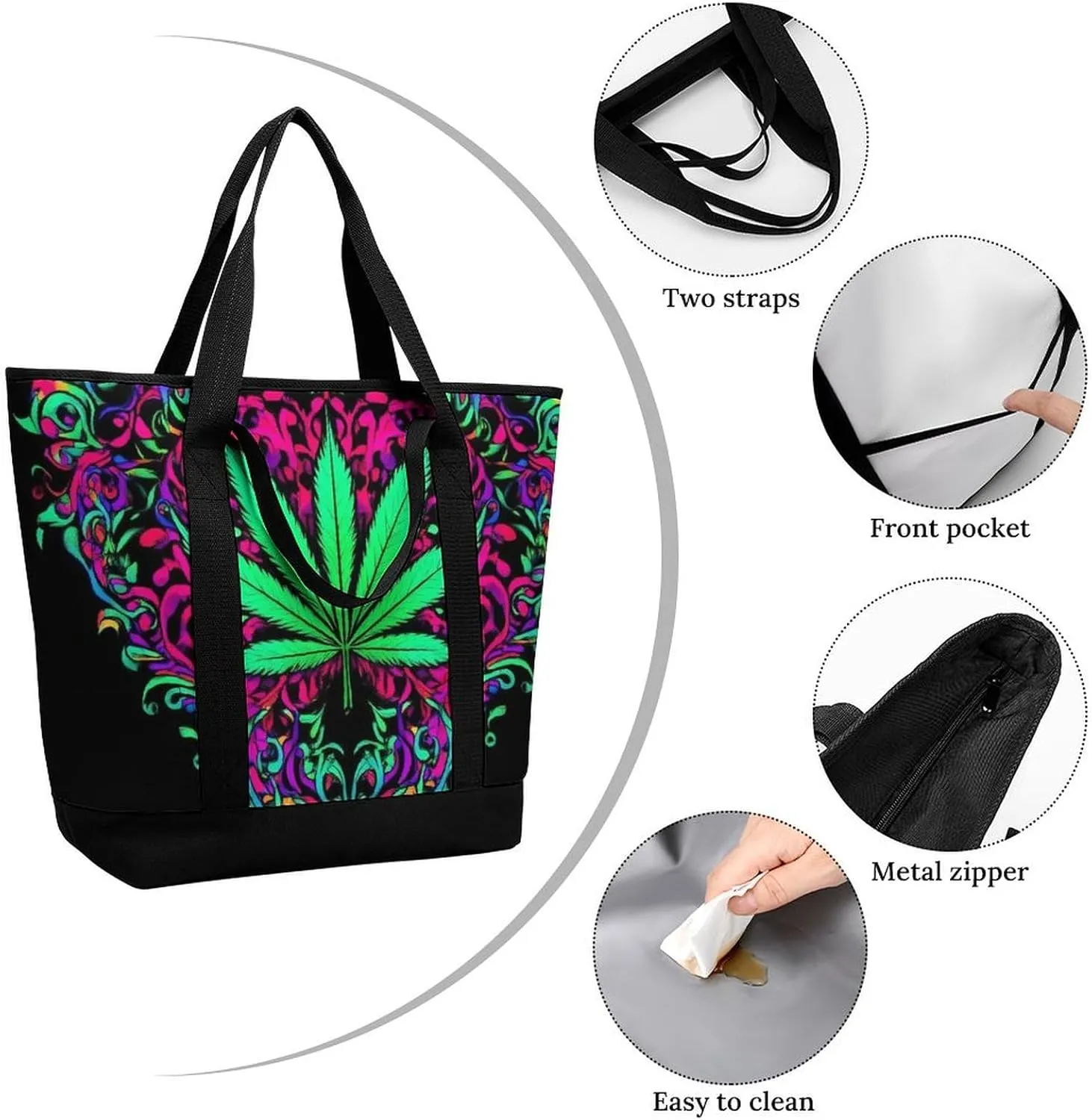 Women's Spacious Thermal Shoulder Bag Stylish Insulated Shopping Tote
