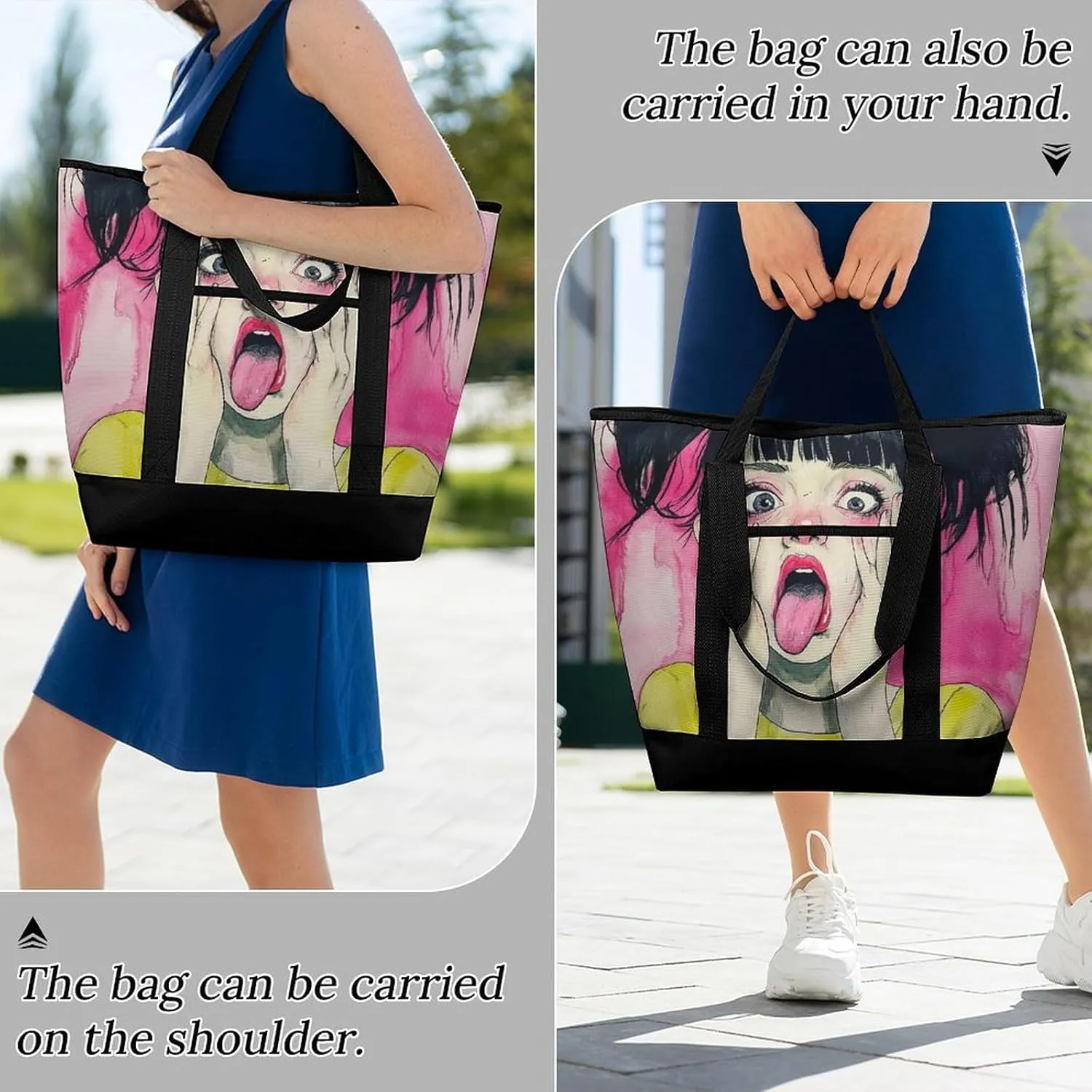 Women's Spacious Thermal Shoulder Bag Stylish Insulated Shopping Tote