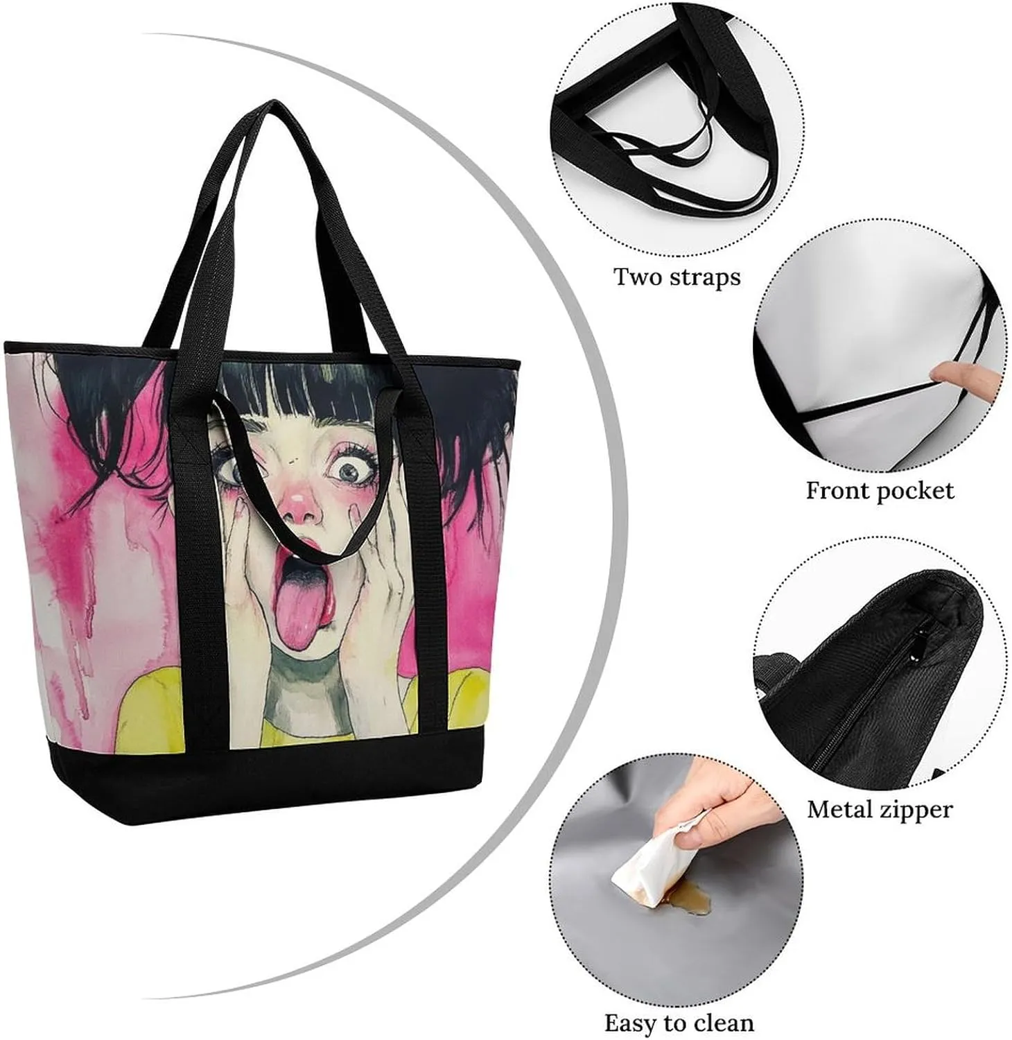 Women's Spacious Thermal Shoulder Bag Stylish Insulated Shopping Tote