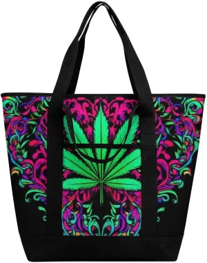 Women's Spacious Thermal Shoulder Bag Stylish Insulated Shopping Tote