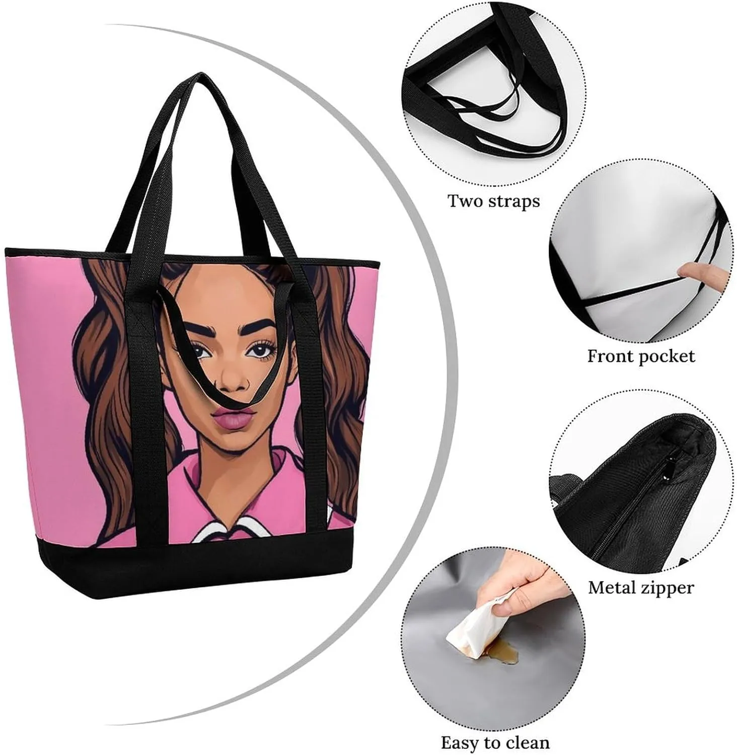 Women's Spacious Thermal Shoulder Bag Stylish Insulated Shopping Tote
