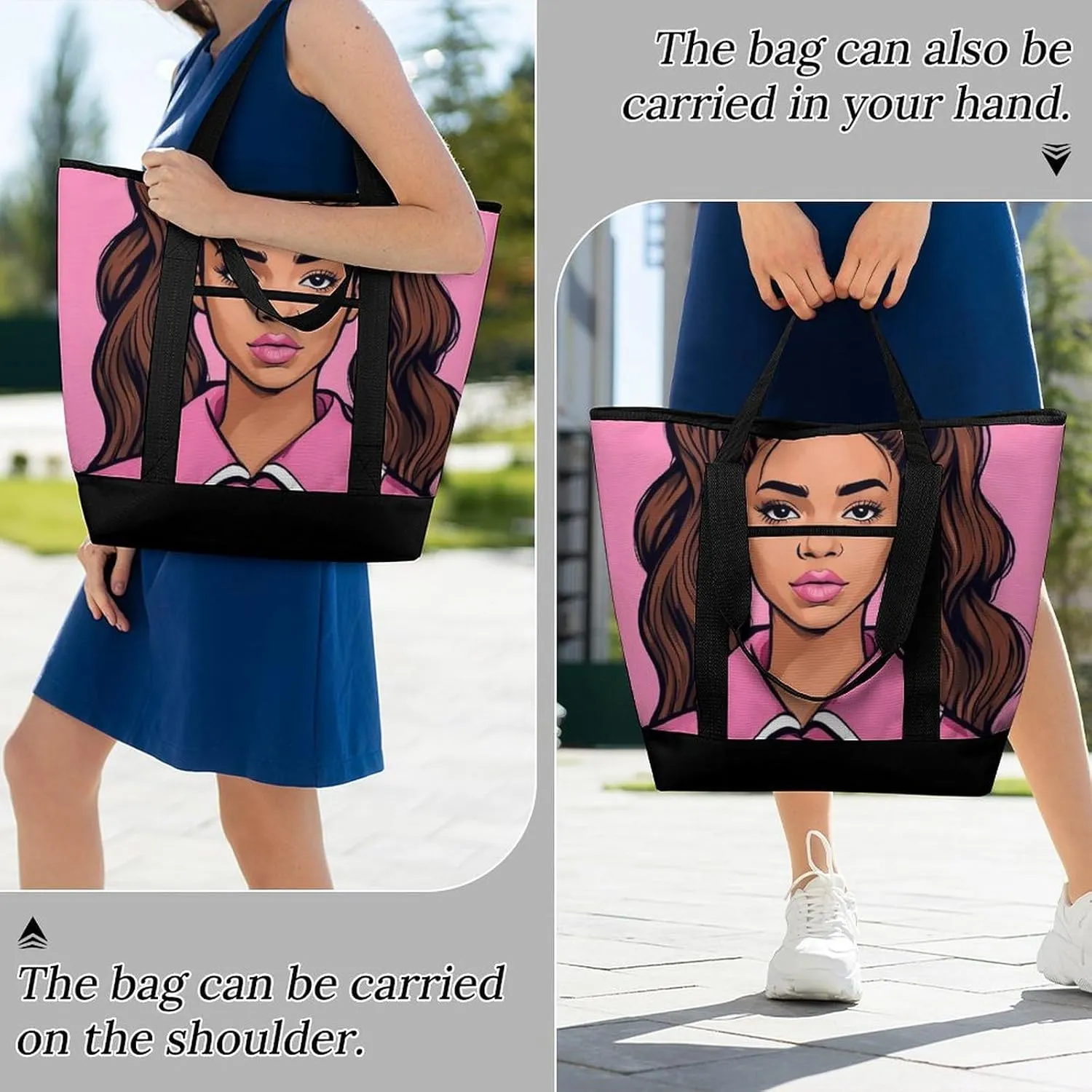 Women's Spacious Thermal Shoulder Bag Stylish Insulated Shopping Tote
