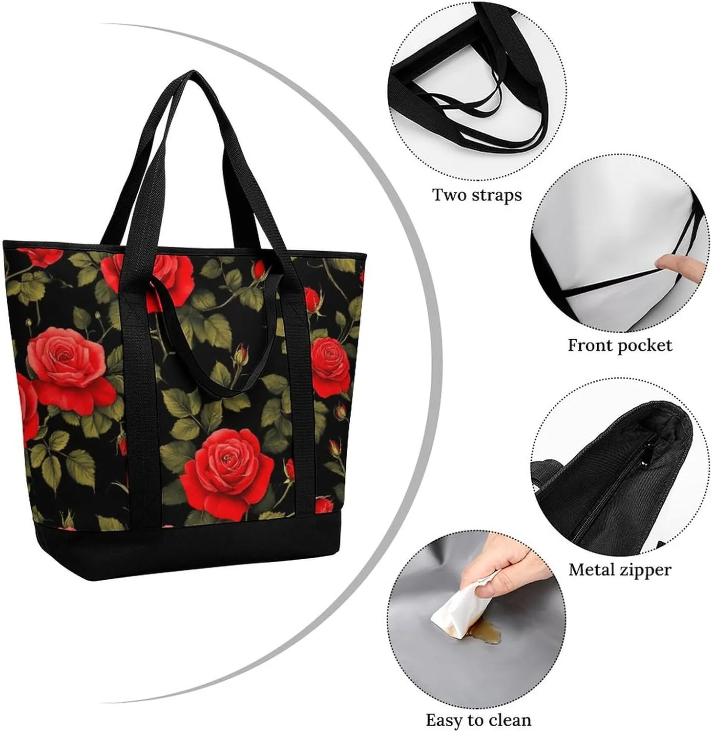 Women's Spacious Thermal Shoulder Bag Stylish Insulated Shopping Tote