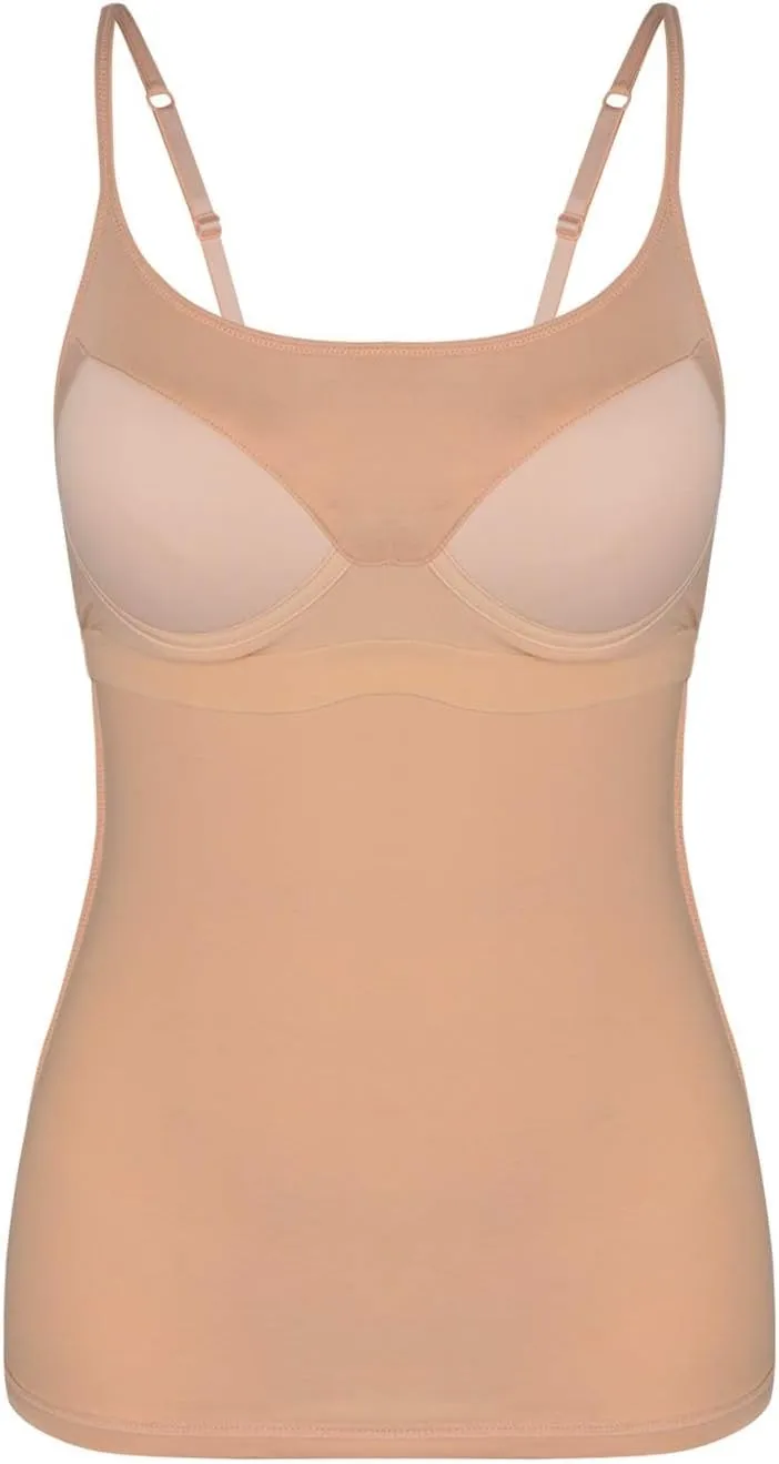 Womens Tank Tops Adjustable Strap Camisole with Built in Padded Bra Vest Sleeveless Layer Top 1/2/3 Packs