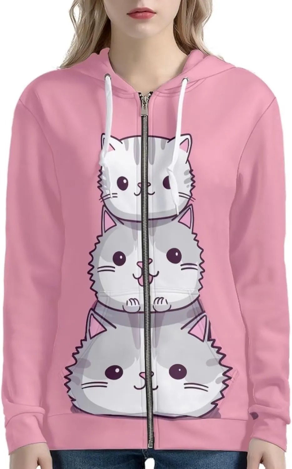 Womens Zip Up Hoodie Oversized Sweatshirt for Women Y2K Hoodies Fall Jackets