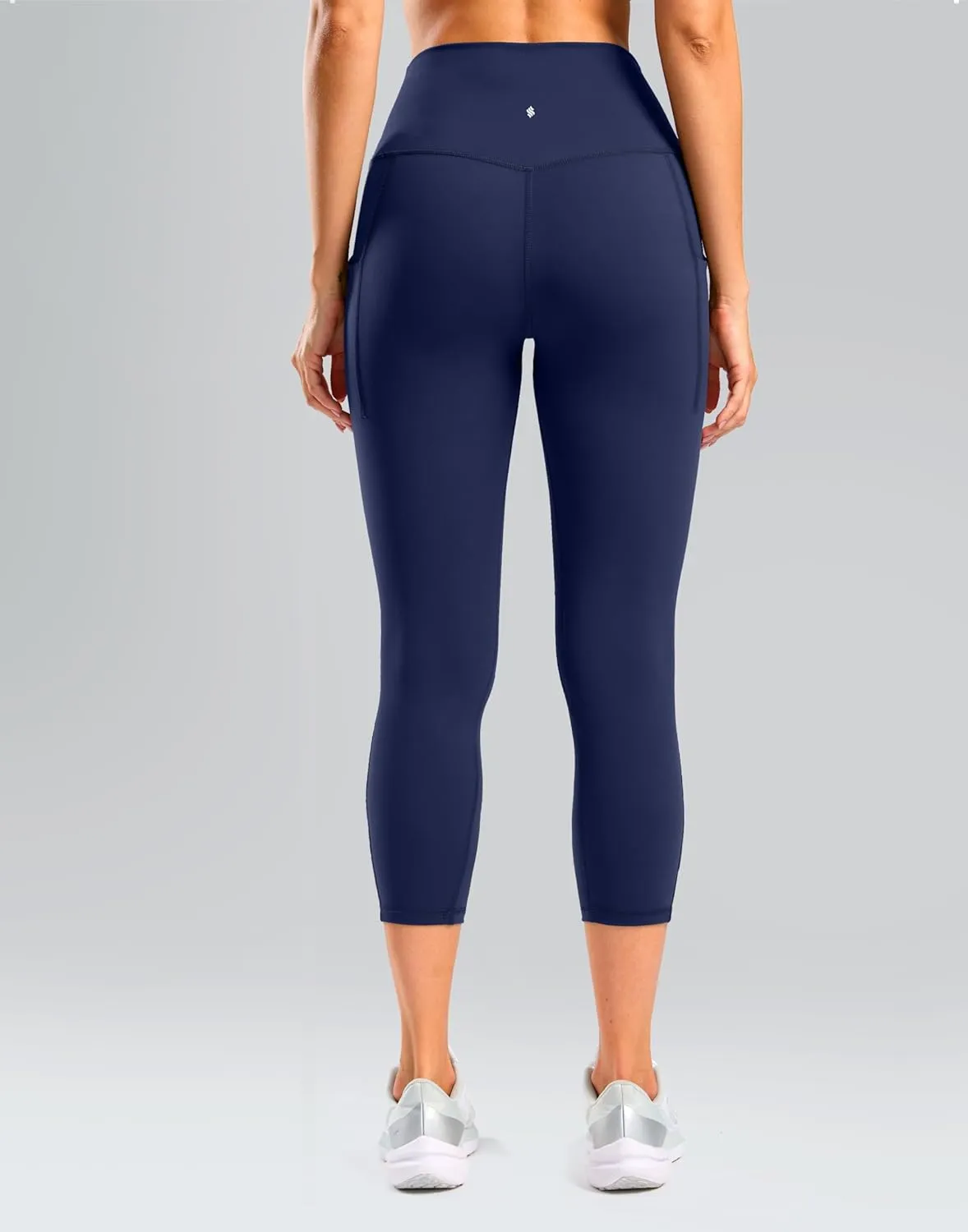 Workout Capri Leggings with Pockets for Women 21" 23" High Waist Buttery Soft Tummy Control Gym Athletic Yoga Pants