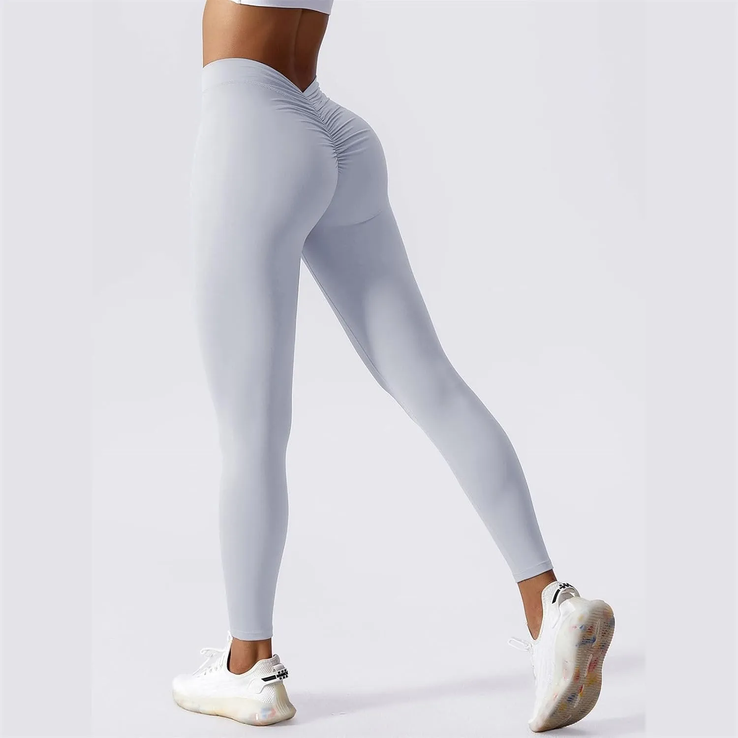 Workout Sets for Women Full Length Micro Elastic Fashion Soft Daily Transparent White Ash S 5XL Fall & Winter Winter