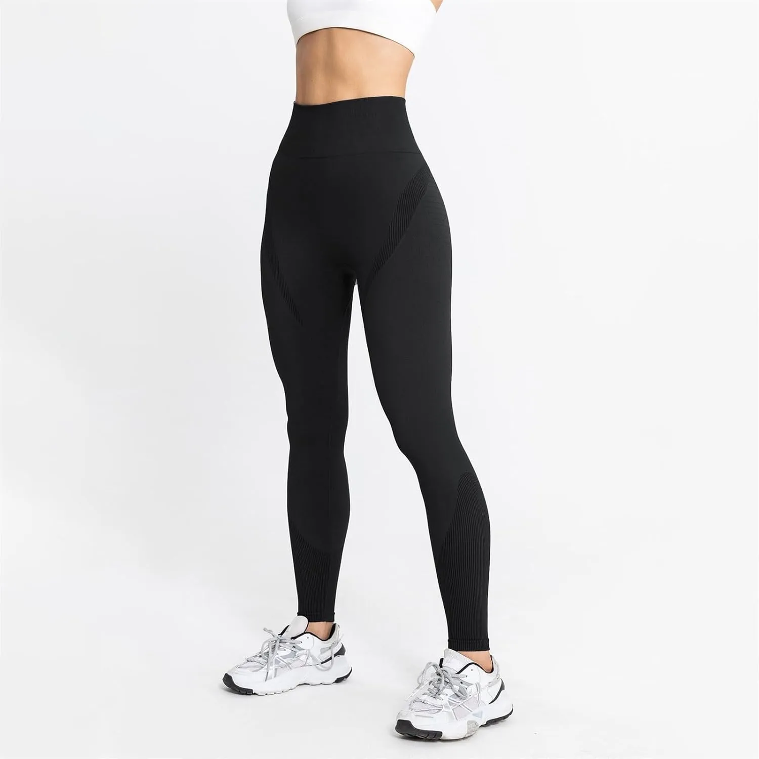 Workout Sets for Women Full Length Micro Elastic Fashion Soft Daily Transparent White Ash S 5XL Fall & Winter Winter