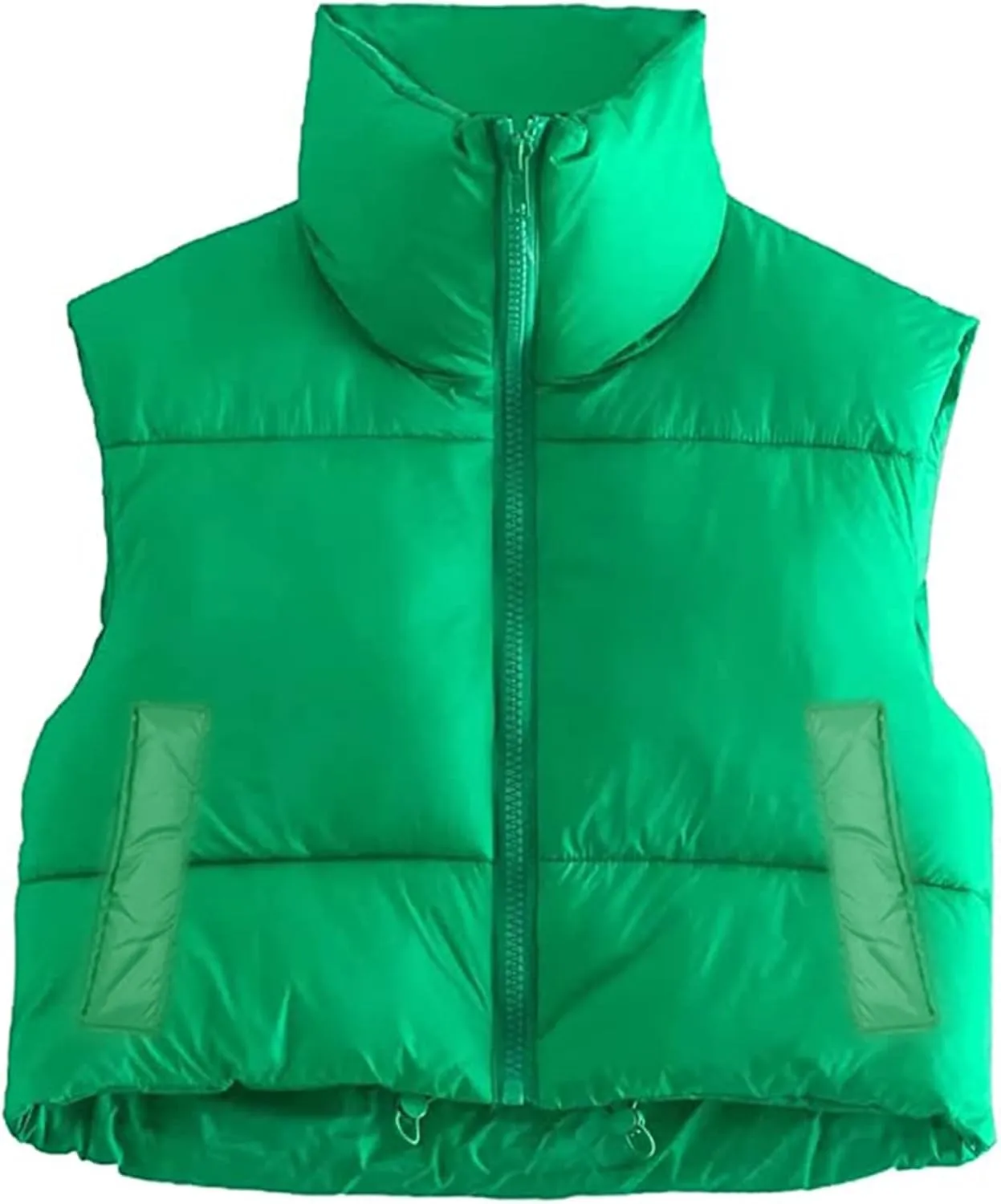 XBTCLXEBCO Womens Cropped Puffer Vest Jacket Lightweight Sleeveless Stand Collar Zip Up Outerwear Warm Padded Down Vest