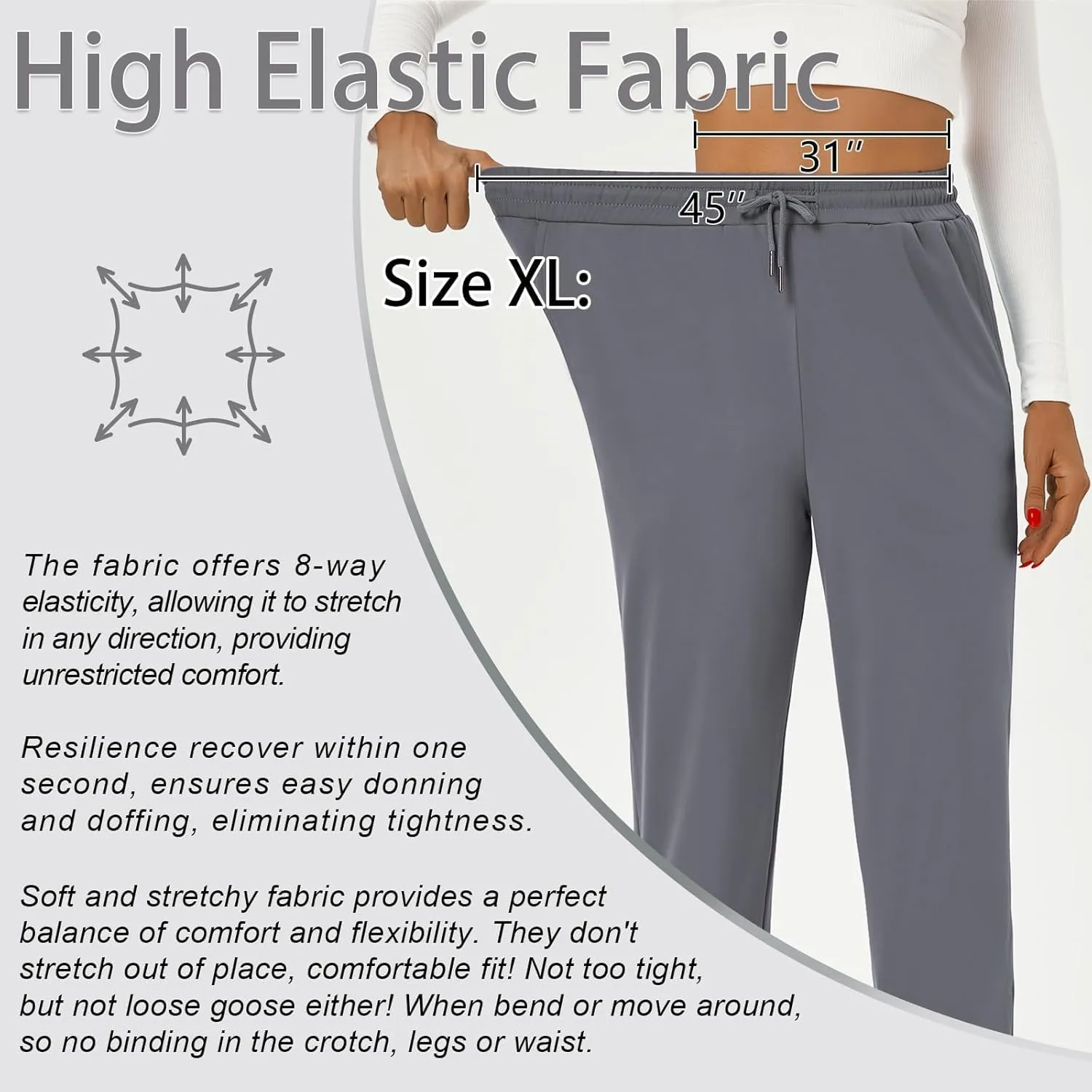 YOYOYOGA Sweatpants for Women Stretchy Joggers with Pockets Soft Baggy Workout Pants Gym Jogging Track Pants