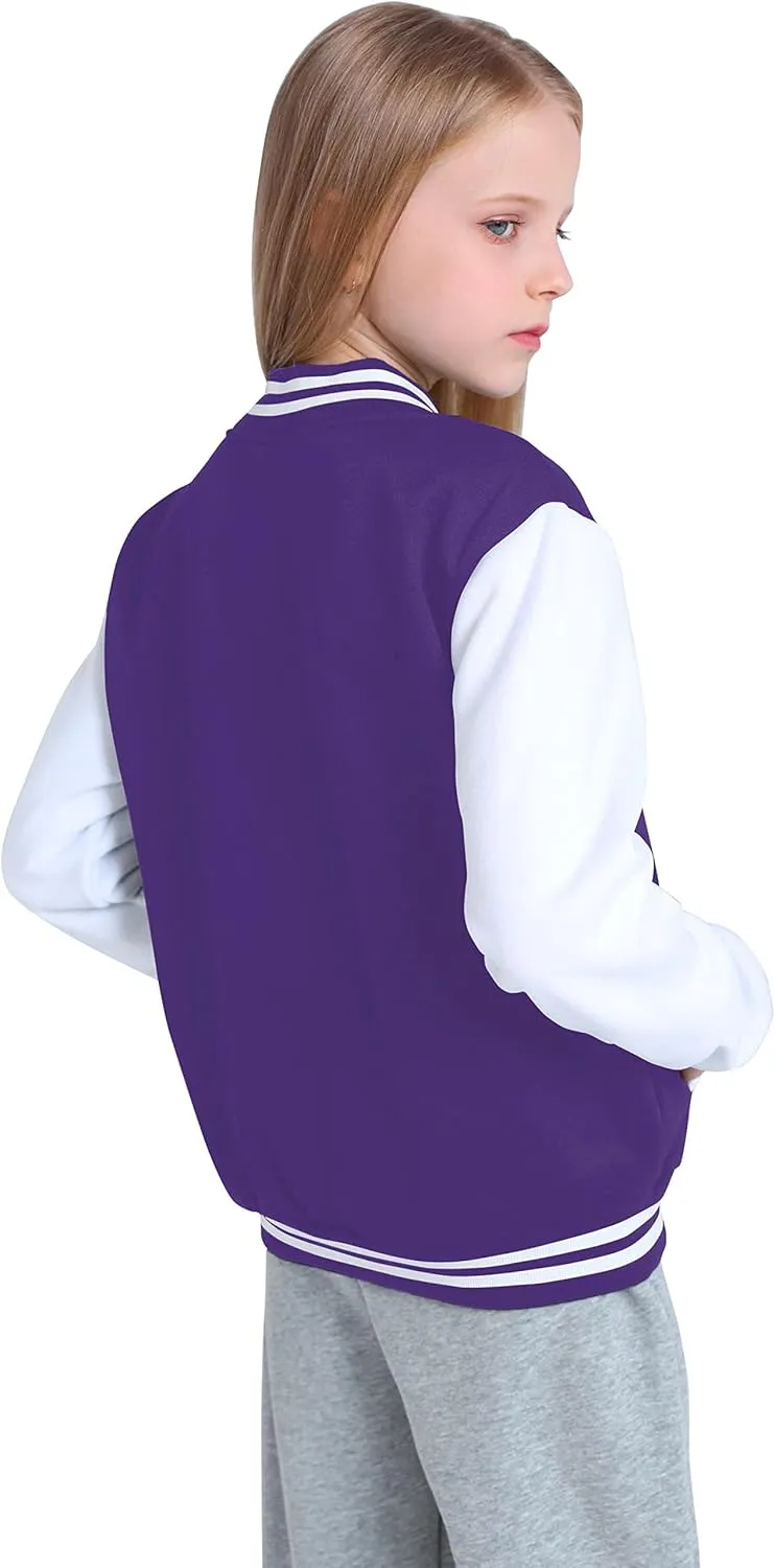 Yuji Itadori Girls Varsity Jacket Kids Baseball Lightweight Jacket Fleece Coat Button Closure School Outwear 2-14 Years