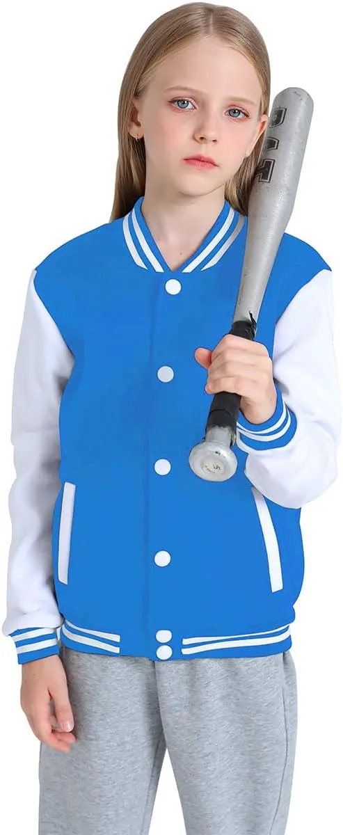 Yuji Itadori Girls Varsity Jacket Kids Baseball Lightweight Jacket Fleece Coat Button Closure School Outwear 2-14 Years