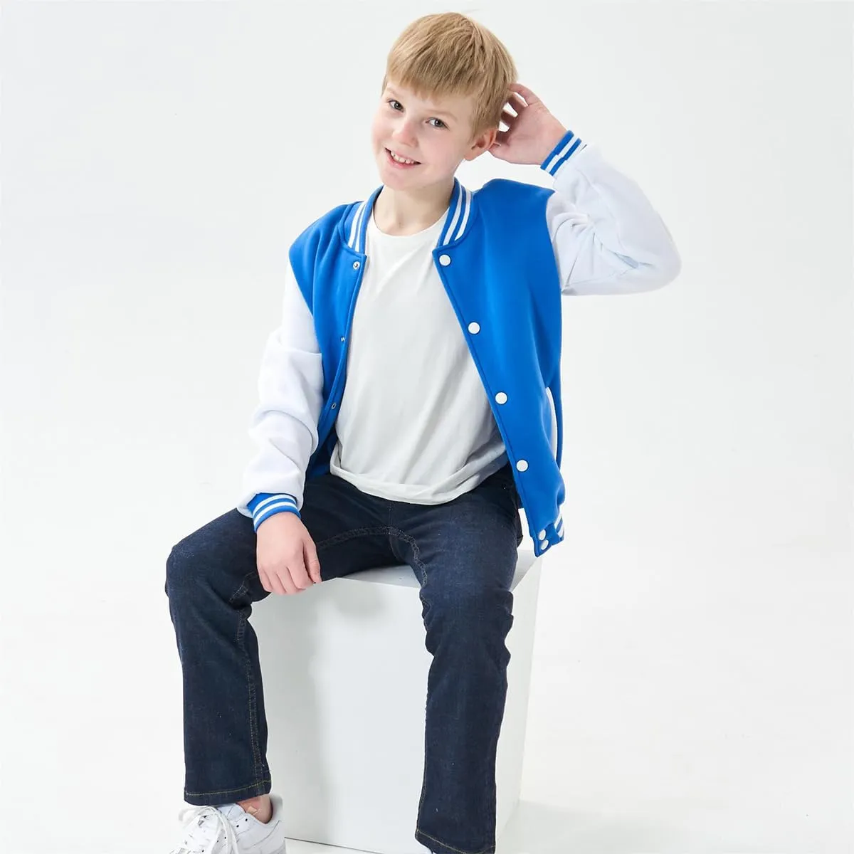 Yuji Itadori Girls Varsity Jacket Kids Baseball Lightweight Jacket Fleece Coat Button Closure School Outwear 2-14 Years