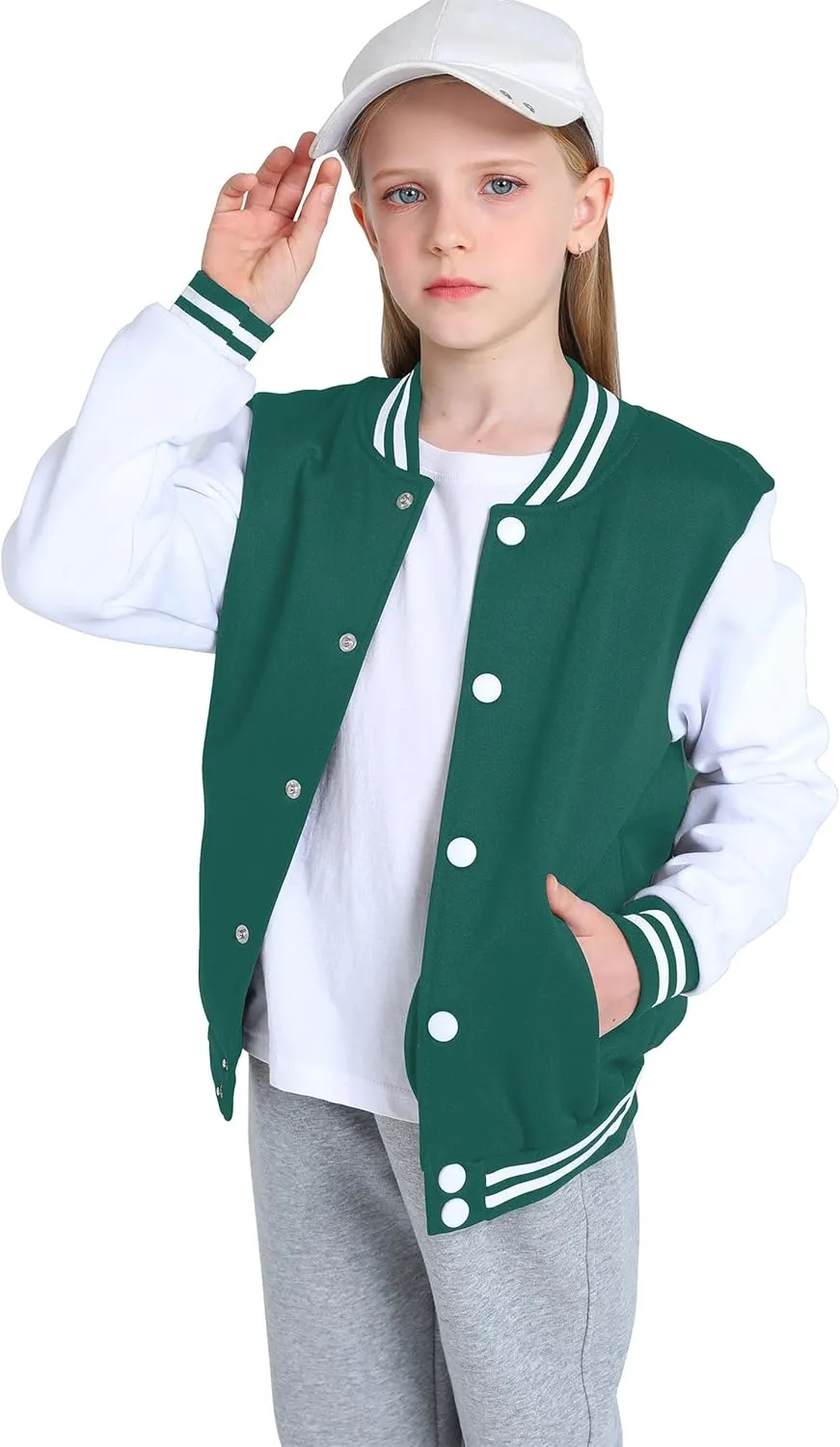 Yuji Itadori Girls Varsity Jacket Kids Baseball Lightweight Jacket Fleece Coat Button Closure School Outwear 2-14 Years