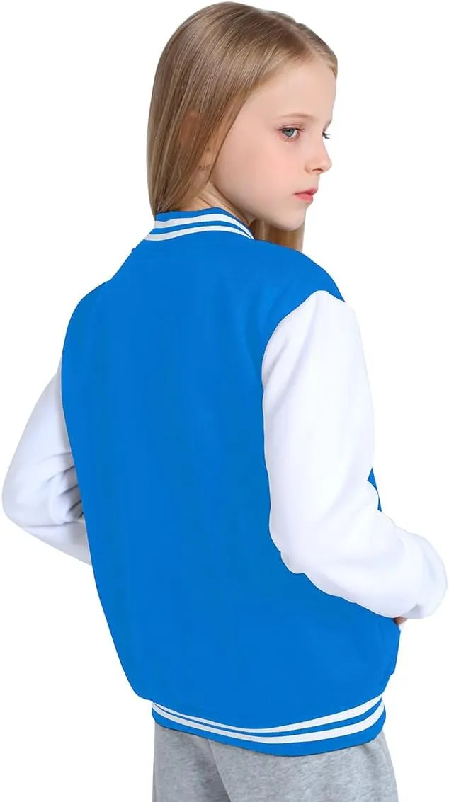 Yuji Itadori Girls Varsity Jacket Kids Baseball Lightweight Jacket Fleece Coat Button Closure School Outwear 2-14 Years