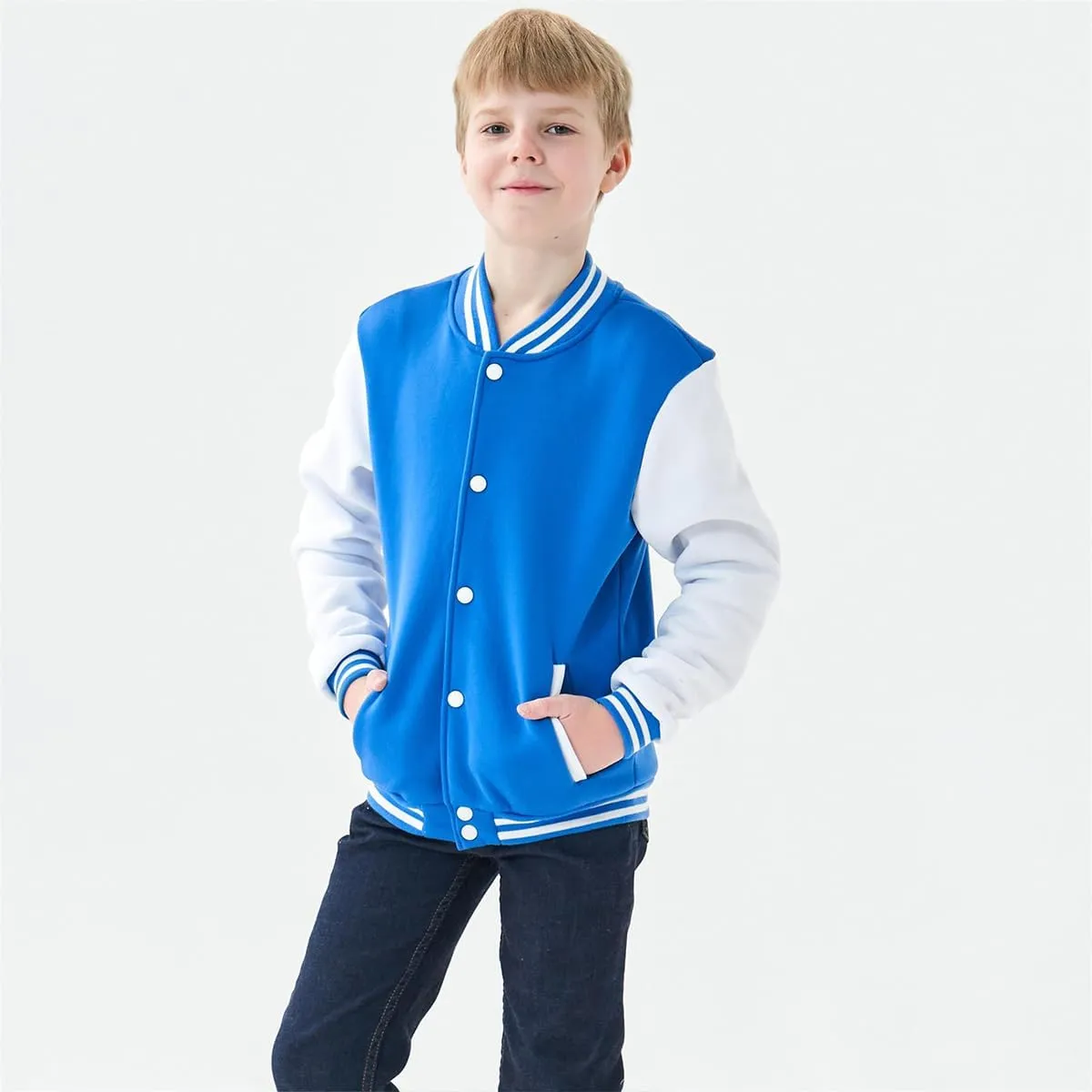 Yuji Itadori Girls Varsity Jacket Kids Baseball Lightweight Jacket Fleece Coat Button Closure School Outwear 2-14 Years