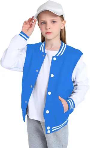 Yuji Itadori Girls Varsity Jacket Kids Baseball Lightweight Jacket Fleece Coat Button Closure School Outwear 2-14 Years