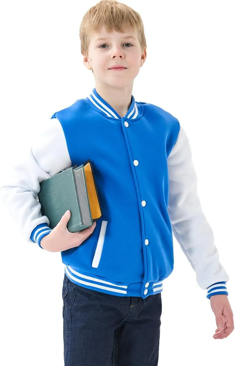 Yuji Itadori Girls Varsity Jacket Kids Baseball Lightweight Jacket Fleece Coat Button Closure School Outwear 2-14 Years