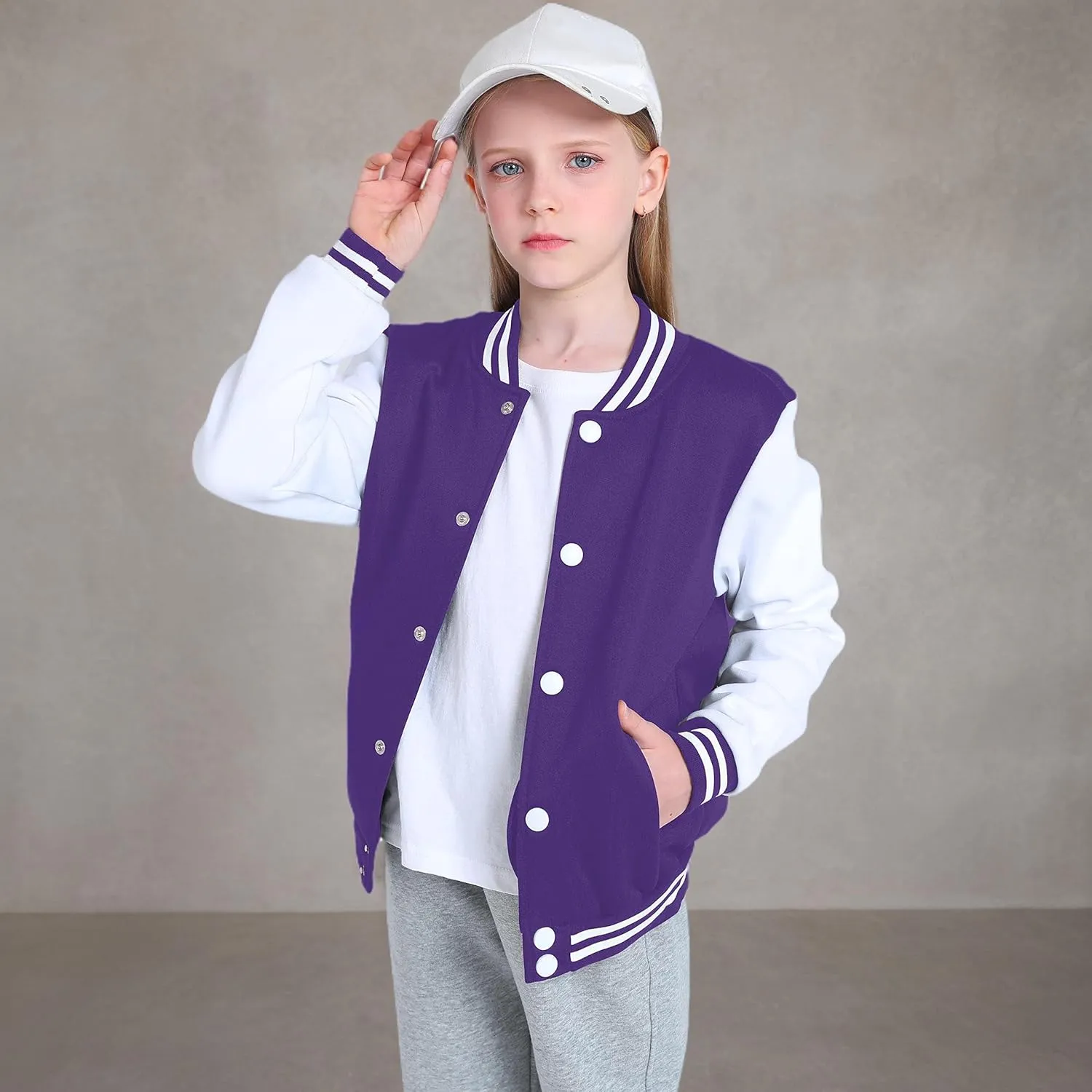 Yuji Itadori Girls Varsity Jacket Kids Baseball Lightweight Jacket Fleece Coat Button Closure School Outwear 2-14 Years