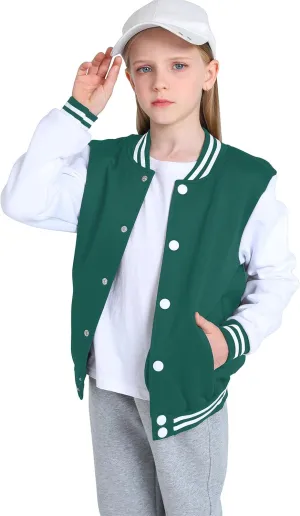 Yuji Itadori Girls Varsity Jacket Kids Baseball Lightweight Jacket Fleece Coat Button Closure School Outwear 2-14 Years