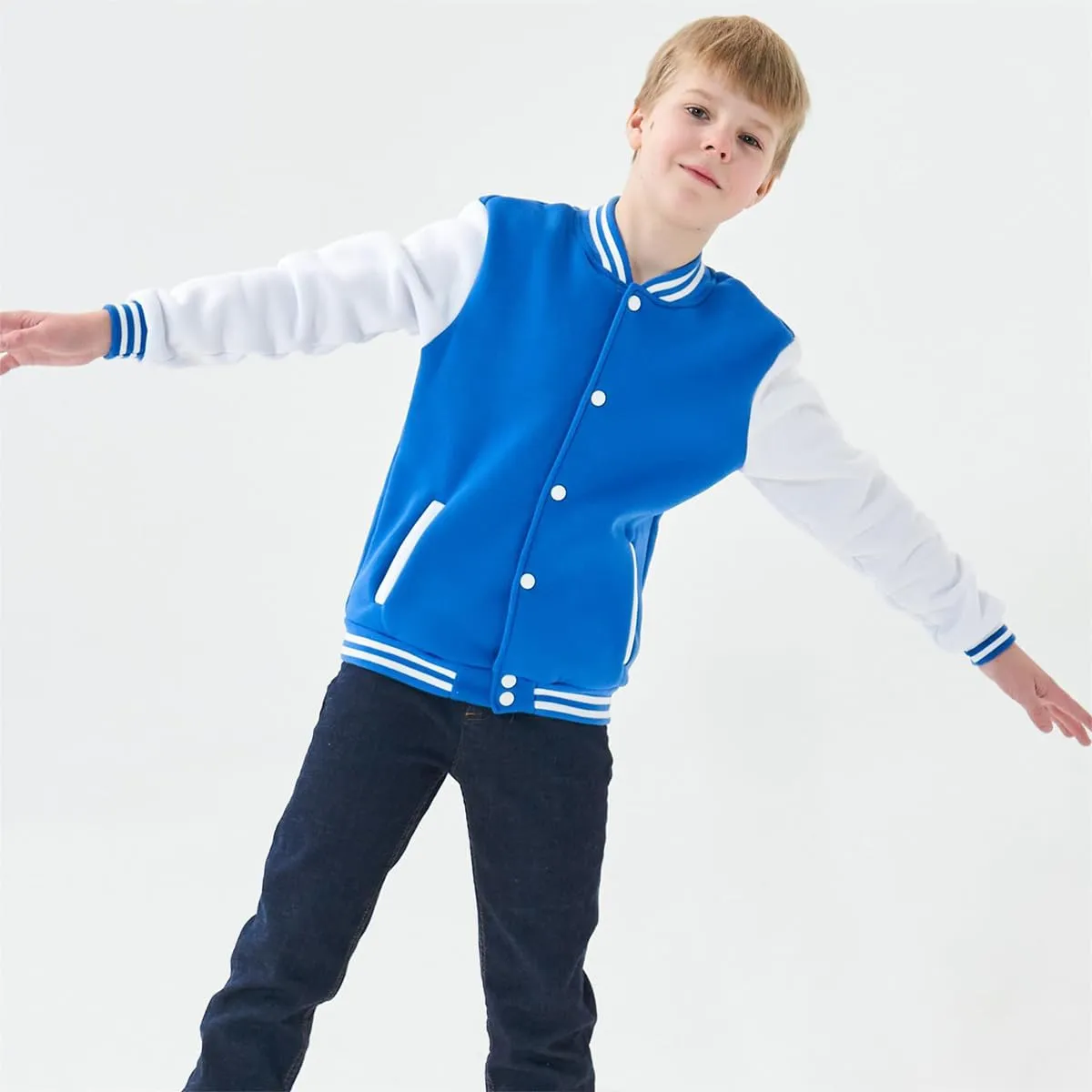 Yuji Itadori Girls Varsity Jacket Kids Baseball Lightweight Jacket Fleece Coat Button Closure School Outwear 2-14 Years