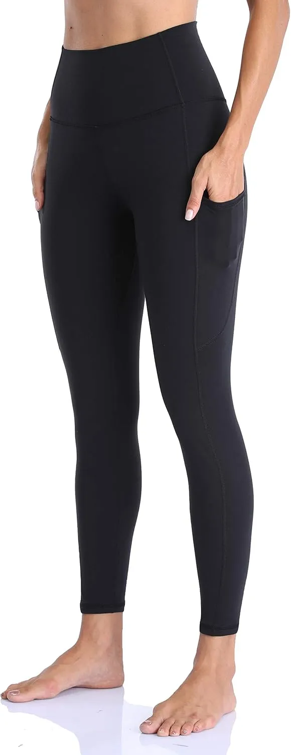 YUNOGA Women's High Waist Buttery Soft Athletic Yoga Pants 25" Inseam Leggings with Pockets