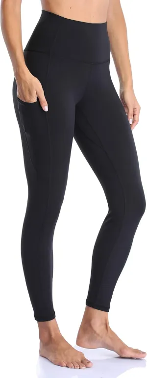YUNOGA Women's High Waist Buttery Soft Athletic Yoga Pants 25" Inseam Leggings with Pockets
