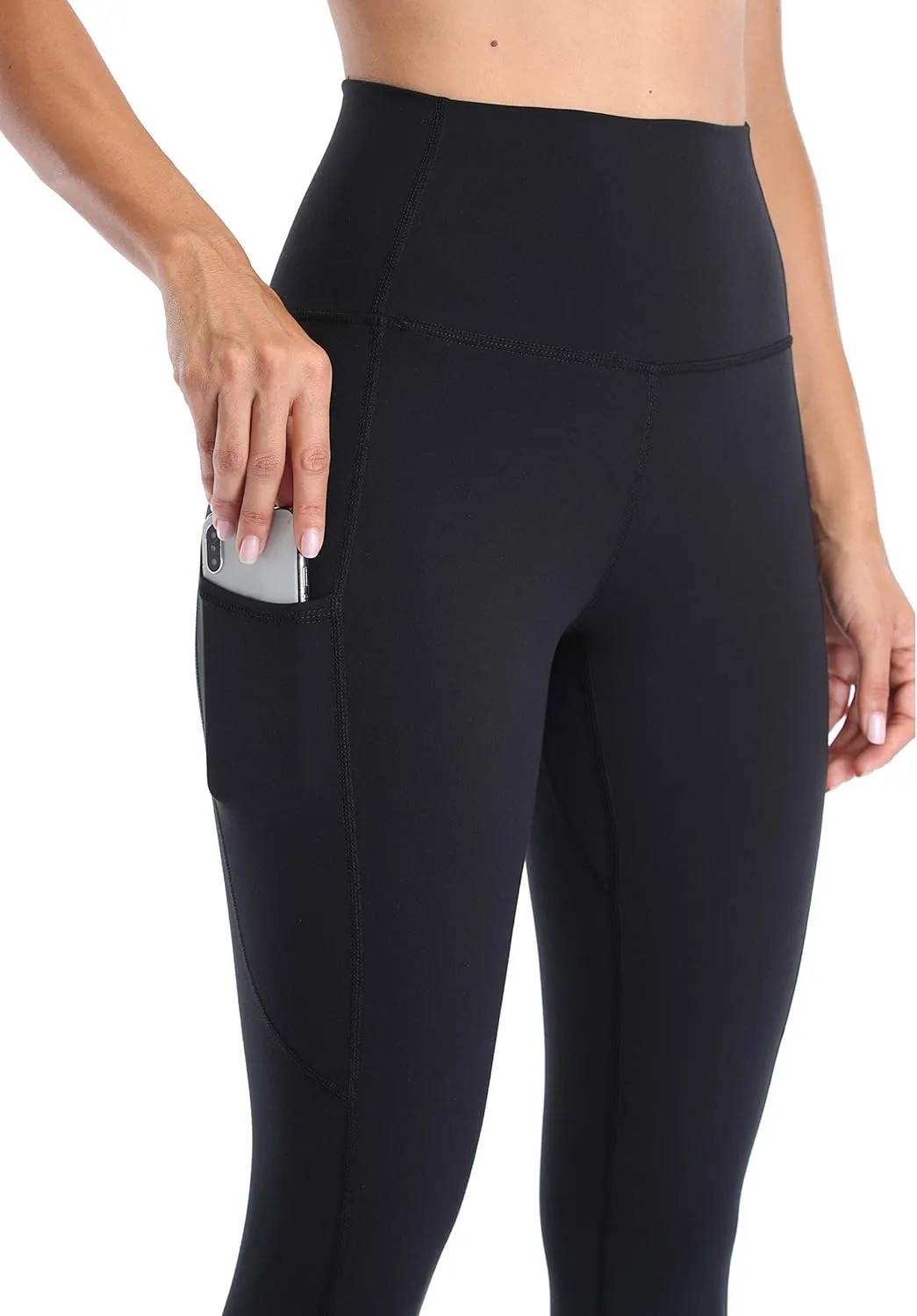 YUNOGA Women's High Waist Buttery Soft Athletic Yoga Pants 25" Inseam Leggings with Pockets